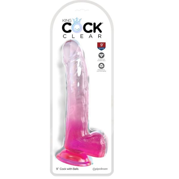 KING COCK CLEAR - DILDO COM TESTÍCULOS 20,3 CM ROSA - Image 2