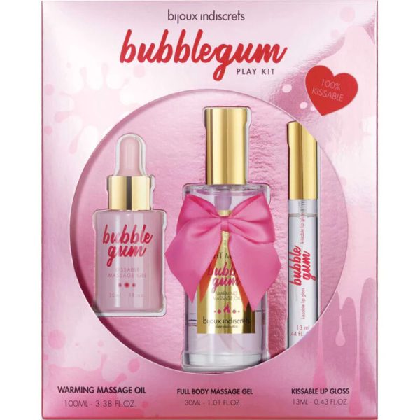 BIJOUX INDISCRETS - BUBBLEGUM PLAY KIT COM ÓLEO, GEL E LIP GLOSS