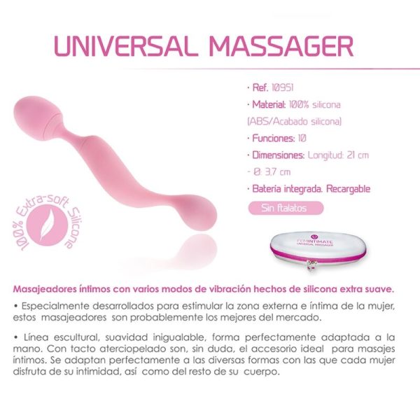 FEMINTIMATE - MASSAGADOR UNIVERSAL VIBRADOR DE SILICONE ROSA - Image 4