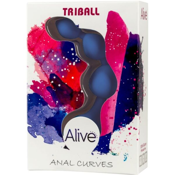 ALIVE - BOLAS ANAIS DE SILICONE TRIBALL AZUL 15 CM - Image 3