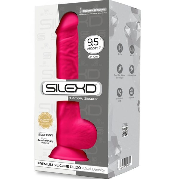 SILEXD - MODELO 1 PÊNIS REALÍSTICO PREMIUM SILEXPAN SILICONE FÚCSIA 24 CM - Image 3