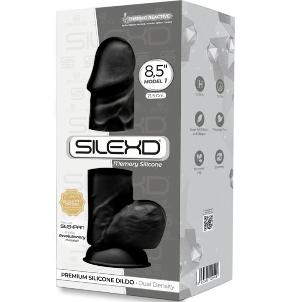 SILEXD - MODELO 1 PÊNIS REALÍSTICO PREMIUM SILEXPAN SILICONE PRETO 21,5 CM - Image 3