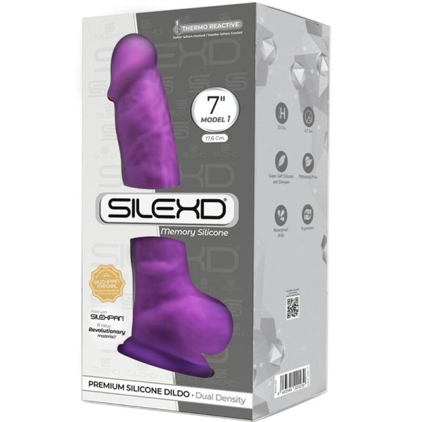 SILEXD - MODELO 1 PÊNIS REALÍSTICO PREMIUM SILEXPAN SILICONE VIOLETA 17,5 CM - Image 2