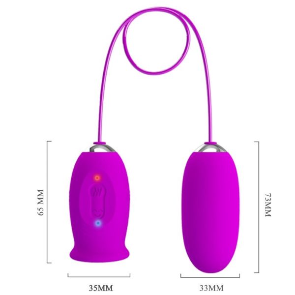 PRETTY LOVE - VIBRADOR RECARREGVEL DAISY DUAL EGG ROXO - Image 6