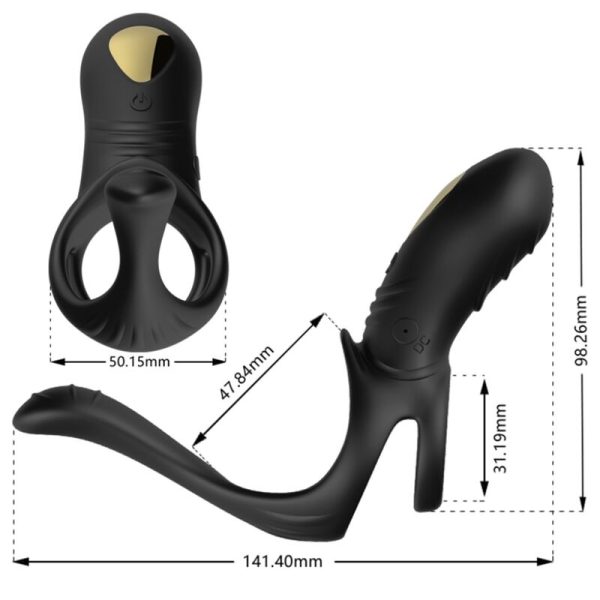 ARMONY - JOY JUMPER RING VIBRADOR PARA CASAIS E PLUG ANAL CONTROLE REMOTO PRETO - Image 3