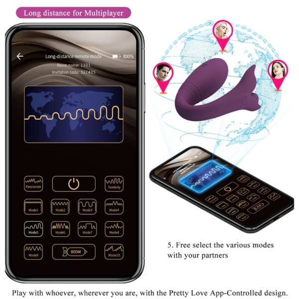 PRETTY LOVE - JAYLEEN VIBRADOR APP CONTROLE REMOTO ROXO - Image 16