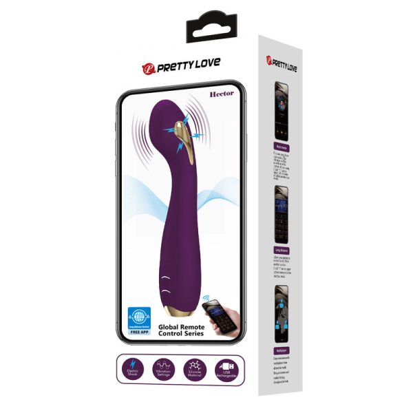 PRETTY LOVE - VIBRADOR HECTOR ELECTROSHOCK POR APP CONTROL ROXO - Image 6