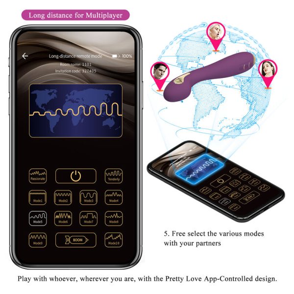 PRETTY LOVE - VIBRADOR HECTOR ELECTROSHOCK POR APP CONTROL ROXO - Image 12