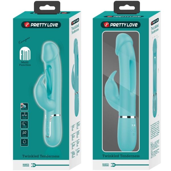 PRETTY LOVE - VIBRADOR COELHO DEJON 3 EM 1 MULTIFUNO AQUA VERDE - Image 11