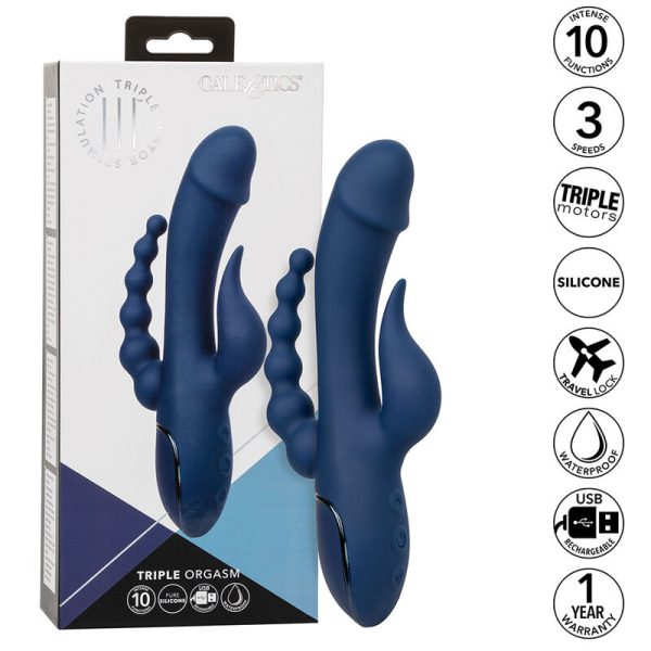 CALIFORNIA EXOTICS - VIBRADOR TRIPLO ORGASM AZUL - Image 2