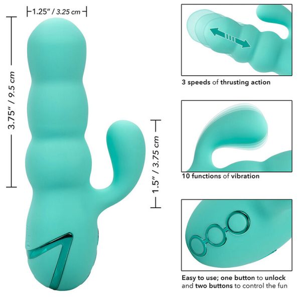 CALIFORNIA EXOTICS - VIBRADOR DEL MAR DIVA RABBIR AQUA GREEN POR CALIFORNIA DREAMING - Image 9