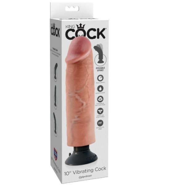 KING COCK 25,5 CM VIBRANTE CARNE DE GALO - Image 6