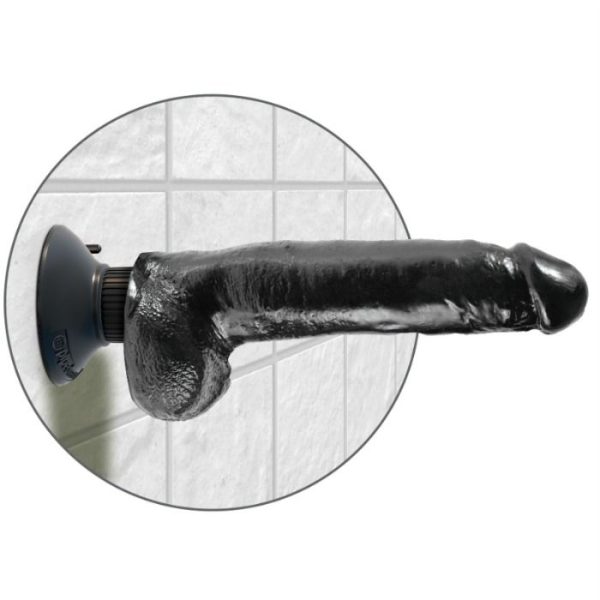 KING COCK GALO VIBRANTE 23 CM COM BOLAS PRETO - Image 4