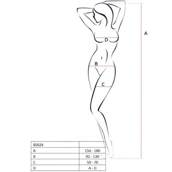 PASSION WOMAN BS024 BODYSTOCKING BLACK ONE SIZE - Image 3