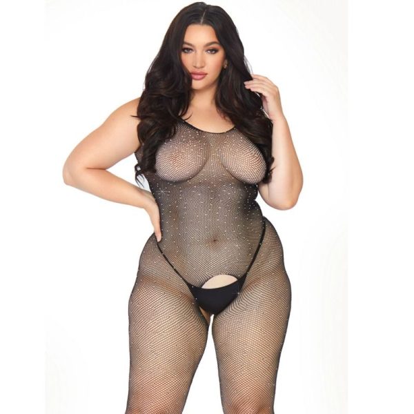 LEG AVENUE CRYSTALYZED NET BODYSTOCKING 1X-2X - Image 3