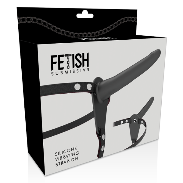 FETISH SUBMISSIVE HARNESS - VIBRADOR DE SILICONE PRETO 15 CM - Image 4