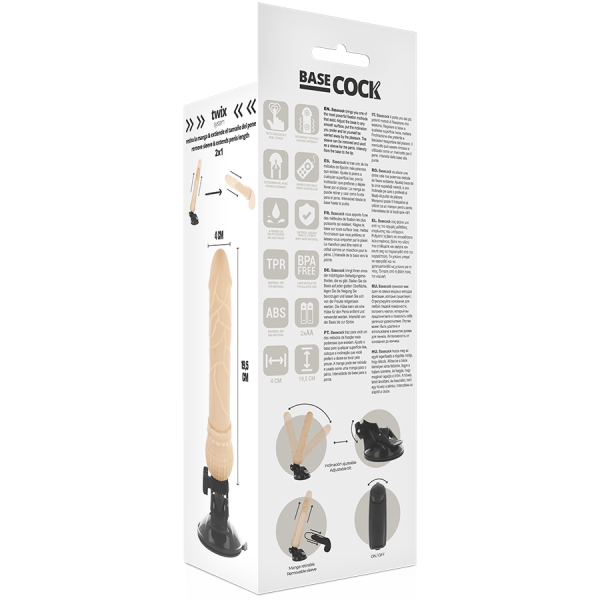 BASECOCK - VIBRADOR DE CONTROLE REMOTO  REALISTA BASECOCK 19,5 CM - Image 4