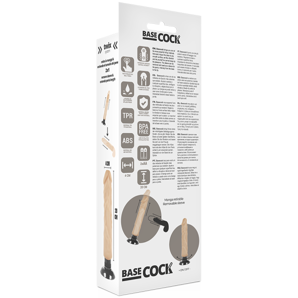 BASECOCK - VIBRADOR REALÍSTICO 2-1  20 CM - Image 5