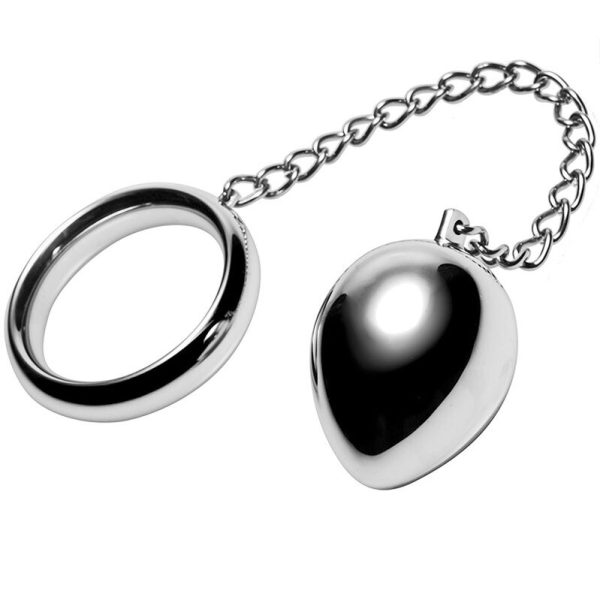 METALHARD COCK RING 40 MM + CHAIN BEAD