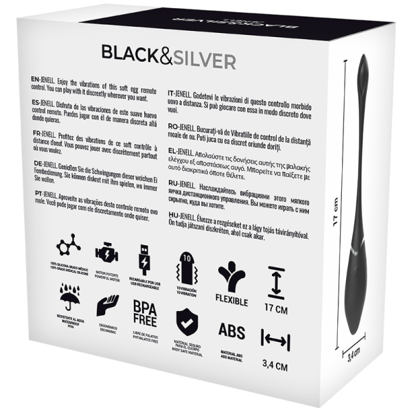 BLACK&SILVER- OVO VIBRATÓRIO RECARREGÁVEL JENELL - Image 4
