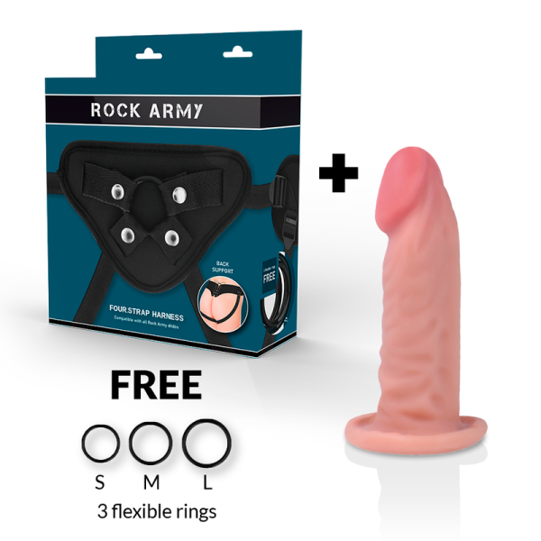 ROCKARMY - ARNÊS + DILDO REALÍSTICO TIGRE DE DUAL DENSIDADE 14CM - Image 2