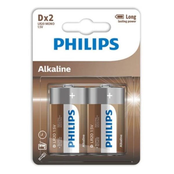 PHILIPS BATERIA ALCALINA D LR20 BLISTER*2