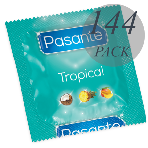 PASANTE CONDOMS TROPICAL SACO 144 UNIDADES