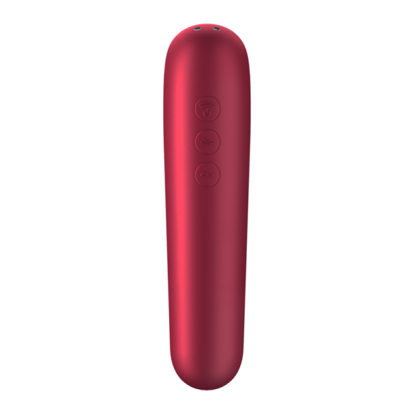 SATISFYER DUAL LOVE VIBRADOR Y SUCCIONADOR CON AIRE PULSADO ROJO - Image 3