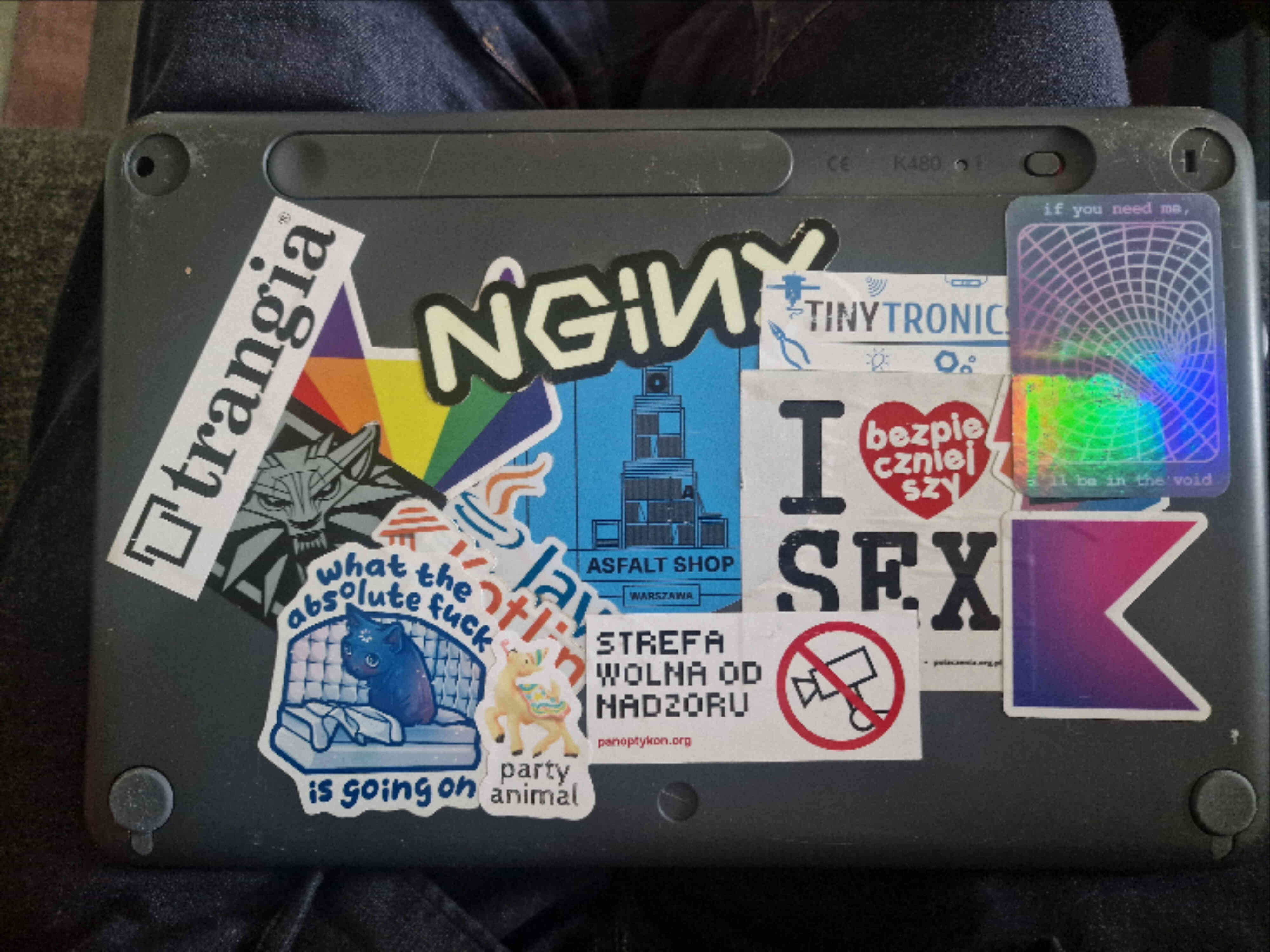 Photo of stickers on my keyboard