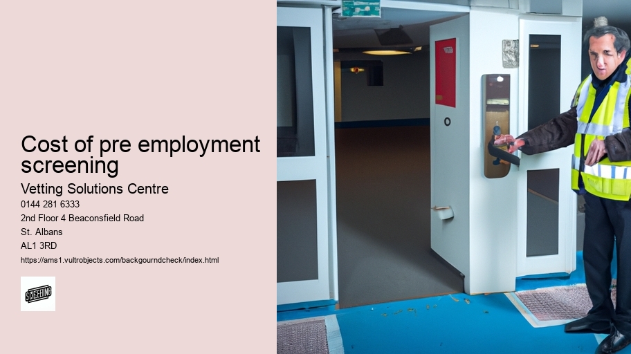cost of pre employment screening