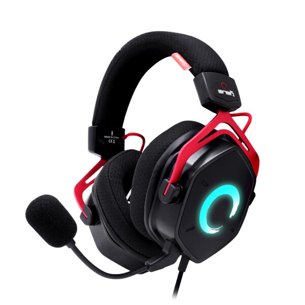 FR-TEC Auriculares Gaming Enso - Altavoz de 50mm - Microfono Flexible y Extraible - Iluminacion LED - Color Negro