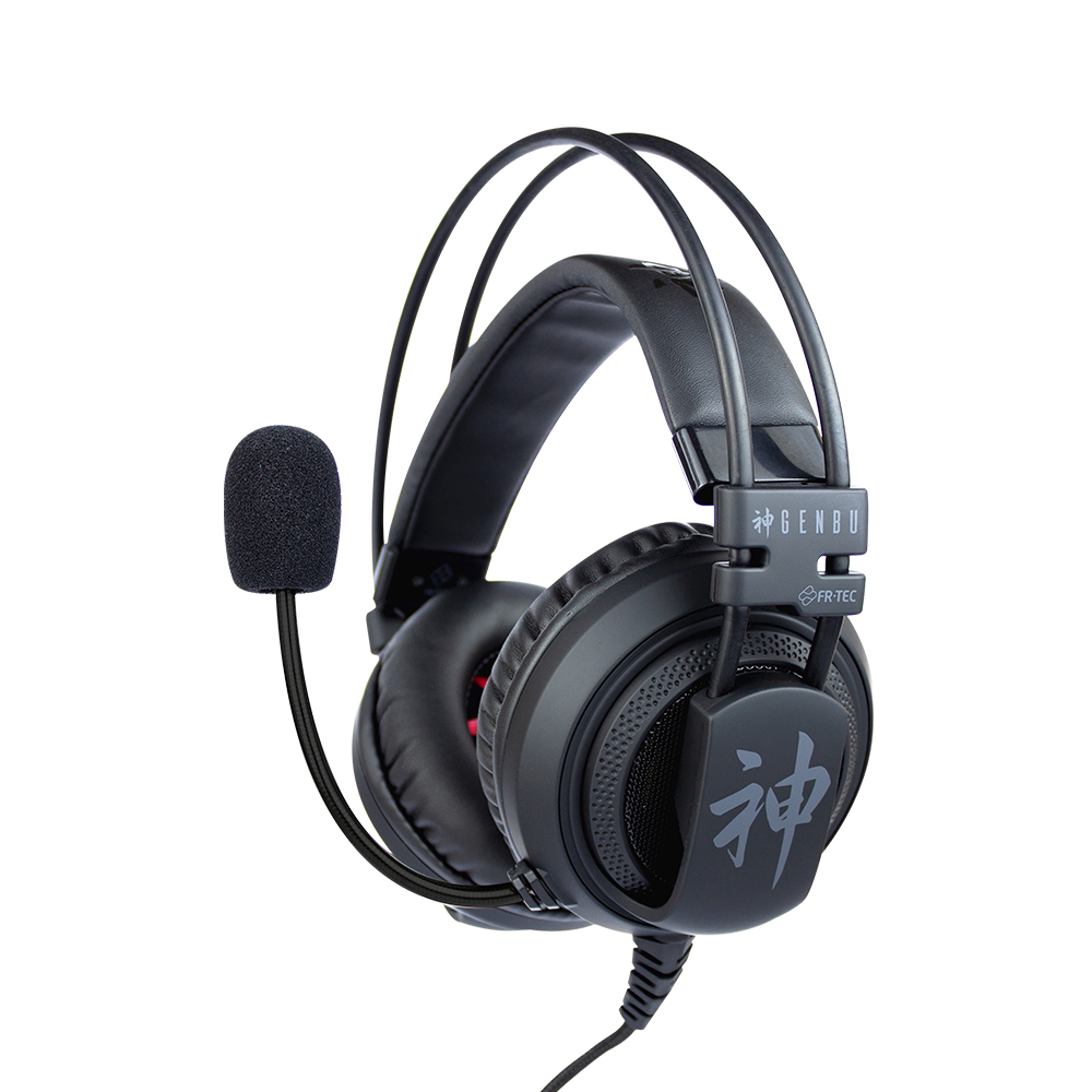 FR-TEC Auriculares Gaming Genbu - Altavoz de 50mm - Microfono Flexible - Cable Trenzado de 1.20m - Color Negro