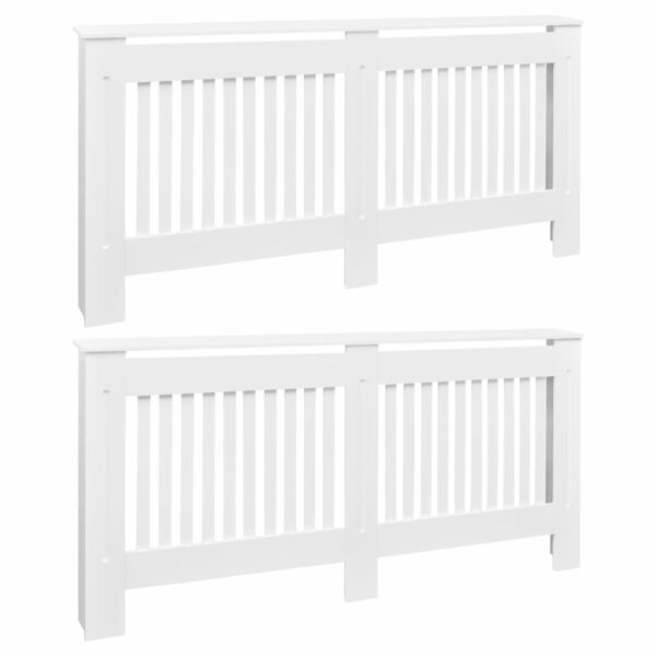 Coberturas de radiador 2 pcs MDF 172 cm branco - Image 2