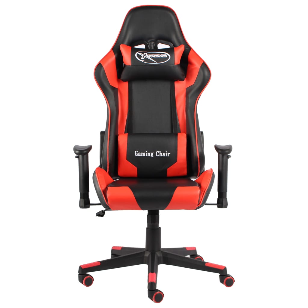 Cadeira de gaming giratória PVC vermelho - Image 2