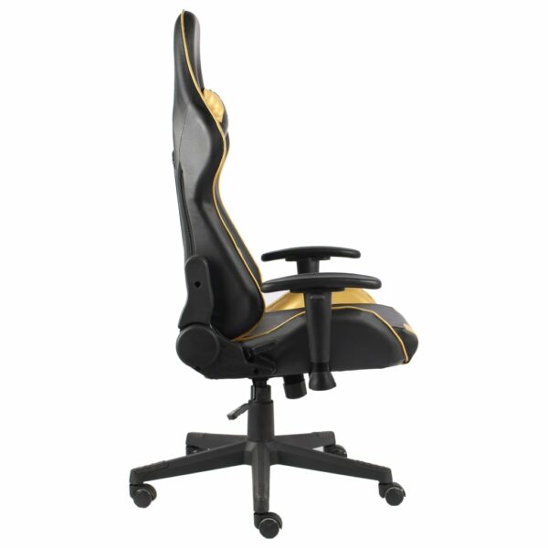 Cadeira de gaming giratória PVC dourado - Image 3