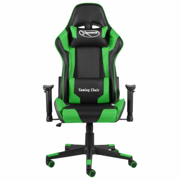 Cadeira de gaming giratória PVC verde - Image 2
