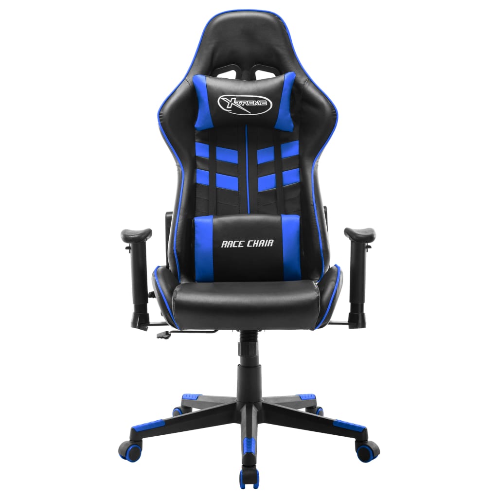 Cadeira de gaming couro artificial preto e azul - Image 2