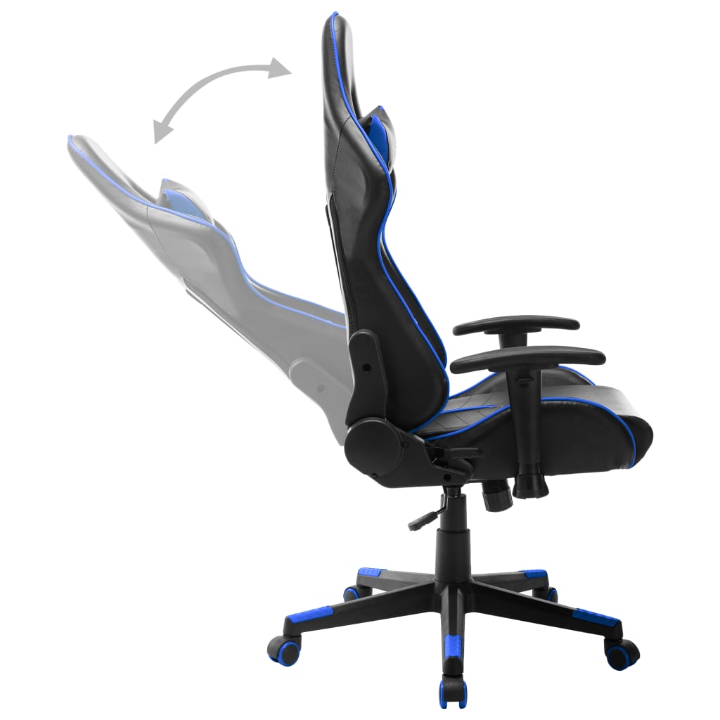 Cadeira de gaming couro artificial preto e azul - Image 3