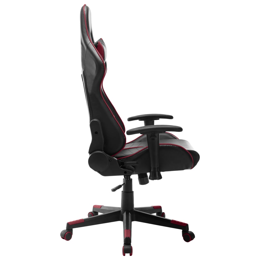Cadeira de gaming couro artificial preto e vermelho tinto - Image 3