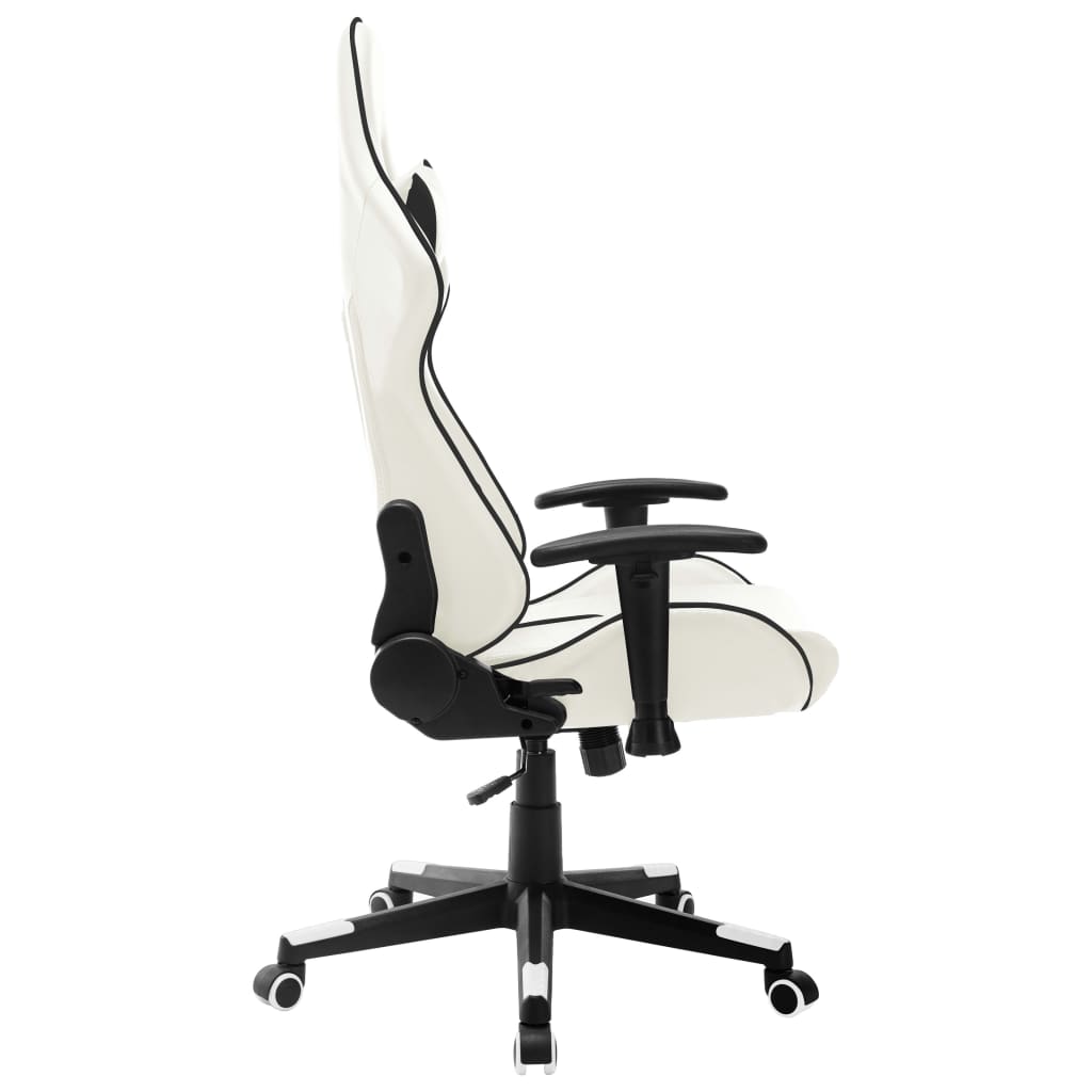 Cadeira de gaming couro artificial branco e preto - Image 3