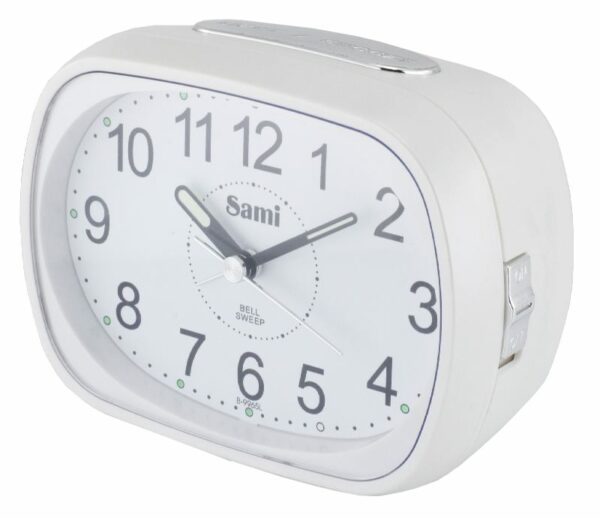 DESPERTADOR SAMI MED.OVAL LED SILENC.CAMPANA BLANCO