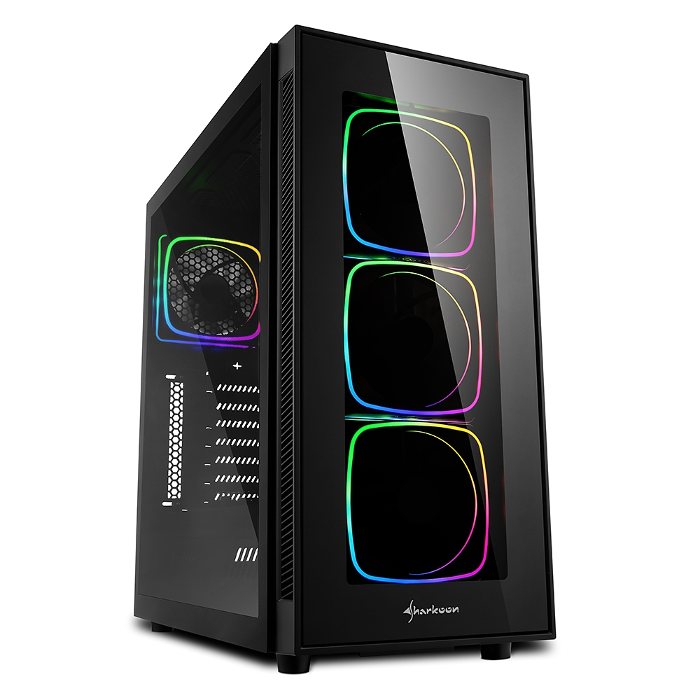 Caja sharkoon tg6 atx 2xusb3.0 2xusb2.0 sin fuente rgb