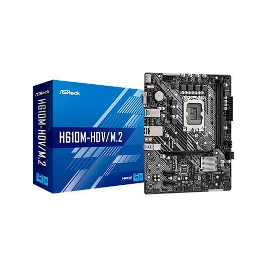 Placa base asrock 1700 h610m - hdv - m.2 ddr4 m - atx - 2 x ddr4 - 4 x sata 3 - 2 x usb 3.2 - 2 x usb 2.0