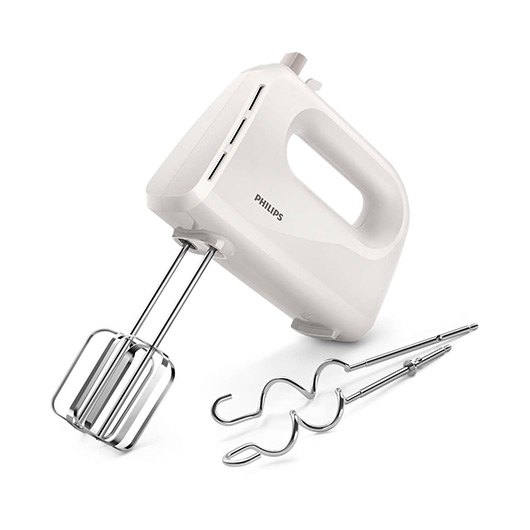 Amasadora philips daily collection hr3705 blanco 300w - 5 velocidades - 2xvarillas - ganchos - bate - amasa