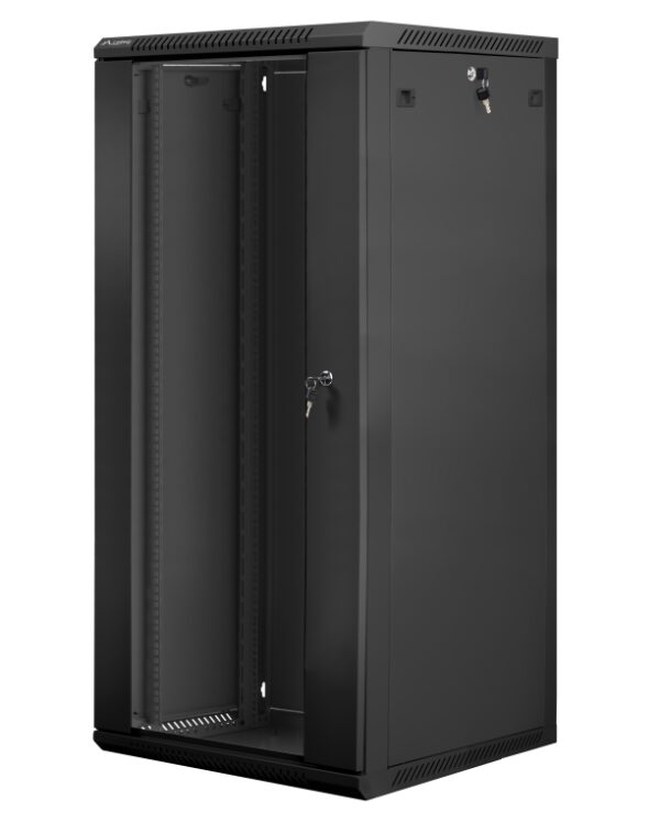 Armario lanberg mural rack 19pulgadas 27u - 600x600 flat pack v2 negro