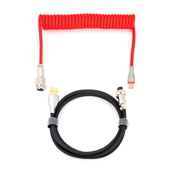 Kioru cable aviador para teclados gaming negro y rojo