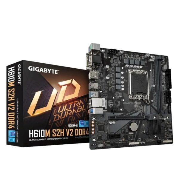Placa base gigabyte h610m s2h v2 1700 m - atx -  2x ddr4 -  4x sata 6gb - s -  2x usb 3.2 -  4x usb 2.0