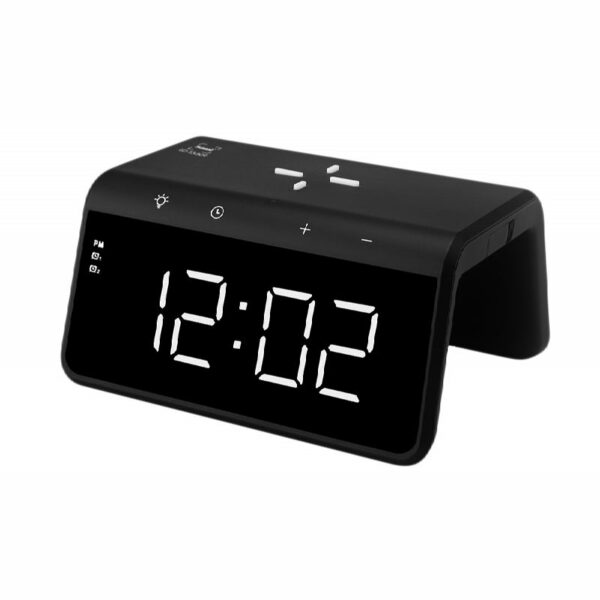 DESPERTADOR SAMI LED + CARGADOR INALAMBRICO 10W - NEGRO