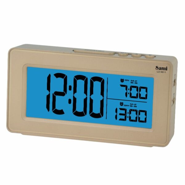 DESPERTADOR SAMI LCD - DOBLE ALARMA - CALENDARIO - ORO ROSA