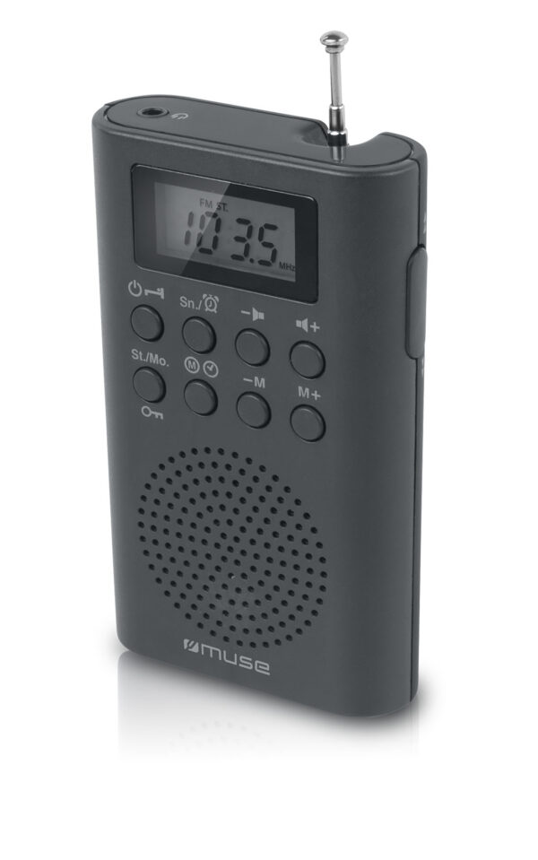 RADIO DE BOLSILO MUSE - DIGITAL 20 PRESINTONIAS FM - ALTAVOZ Y ENTRADA AURIC - TOMA ALIMENT DC